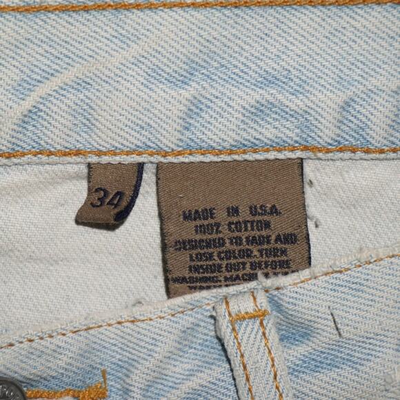 Vintage Calvin Klein USA Distressed Patchwork Jeans Size 34 Peace Sign Y2K - Picture 9 of 11